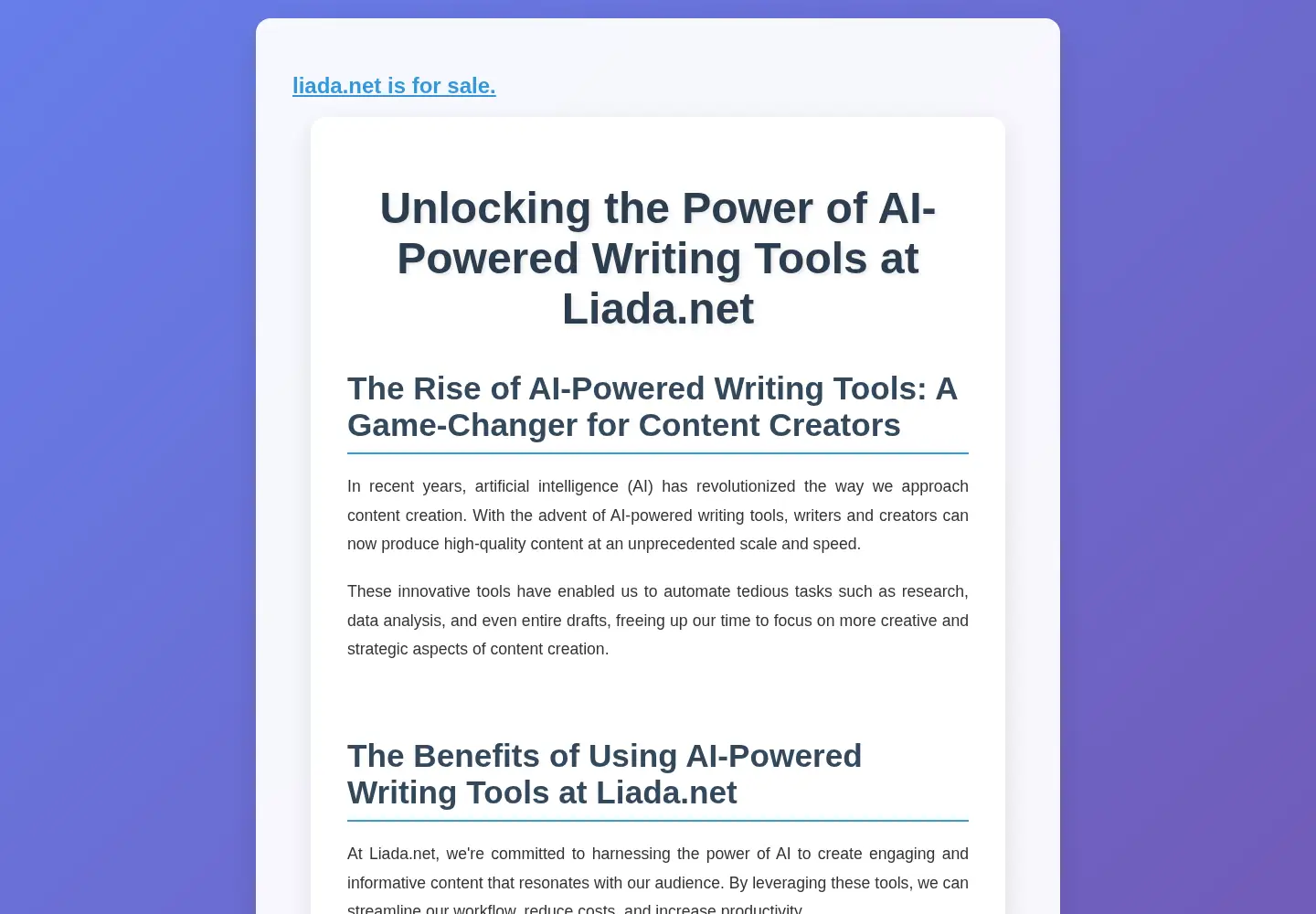 Captured homepage of liada.net in the current scan