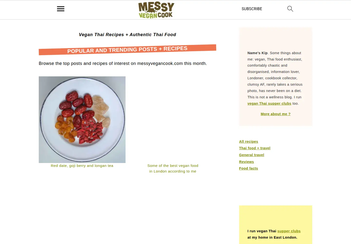 Captured homepage of messyvegancook.com in the current scan