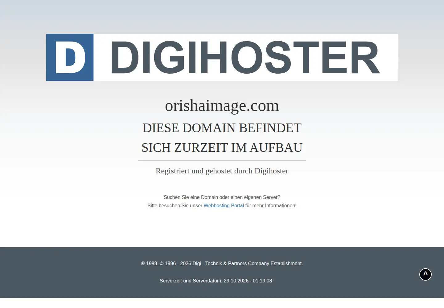 Captured homepage of orishaimage.com in the current scan