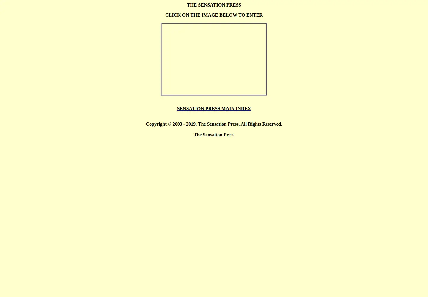 Captured homepage of sensationpress.com in the current scan