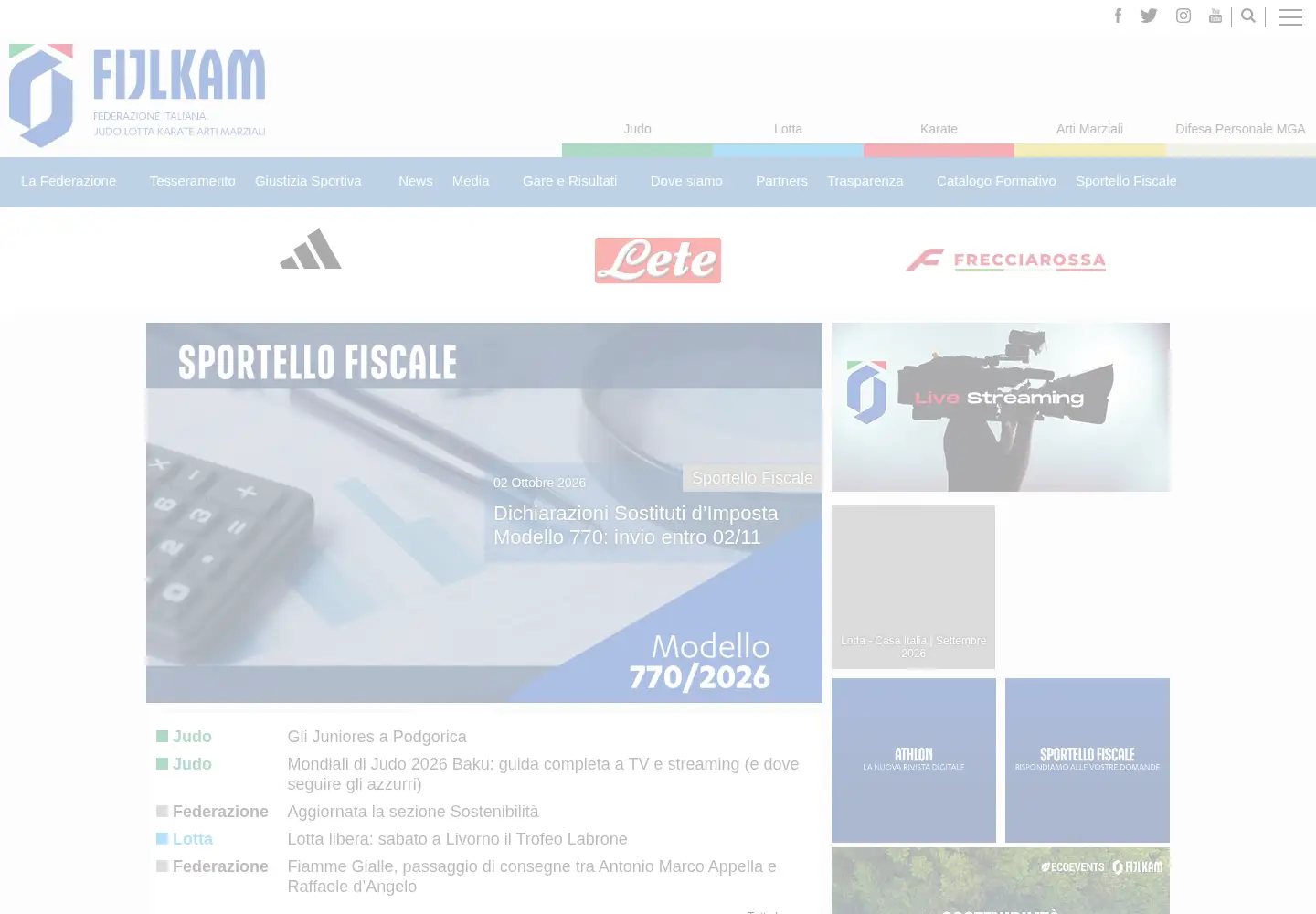 Screenshot of fijlkam.it
