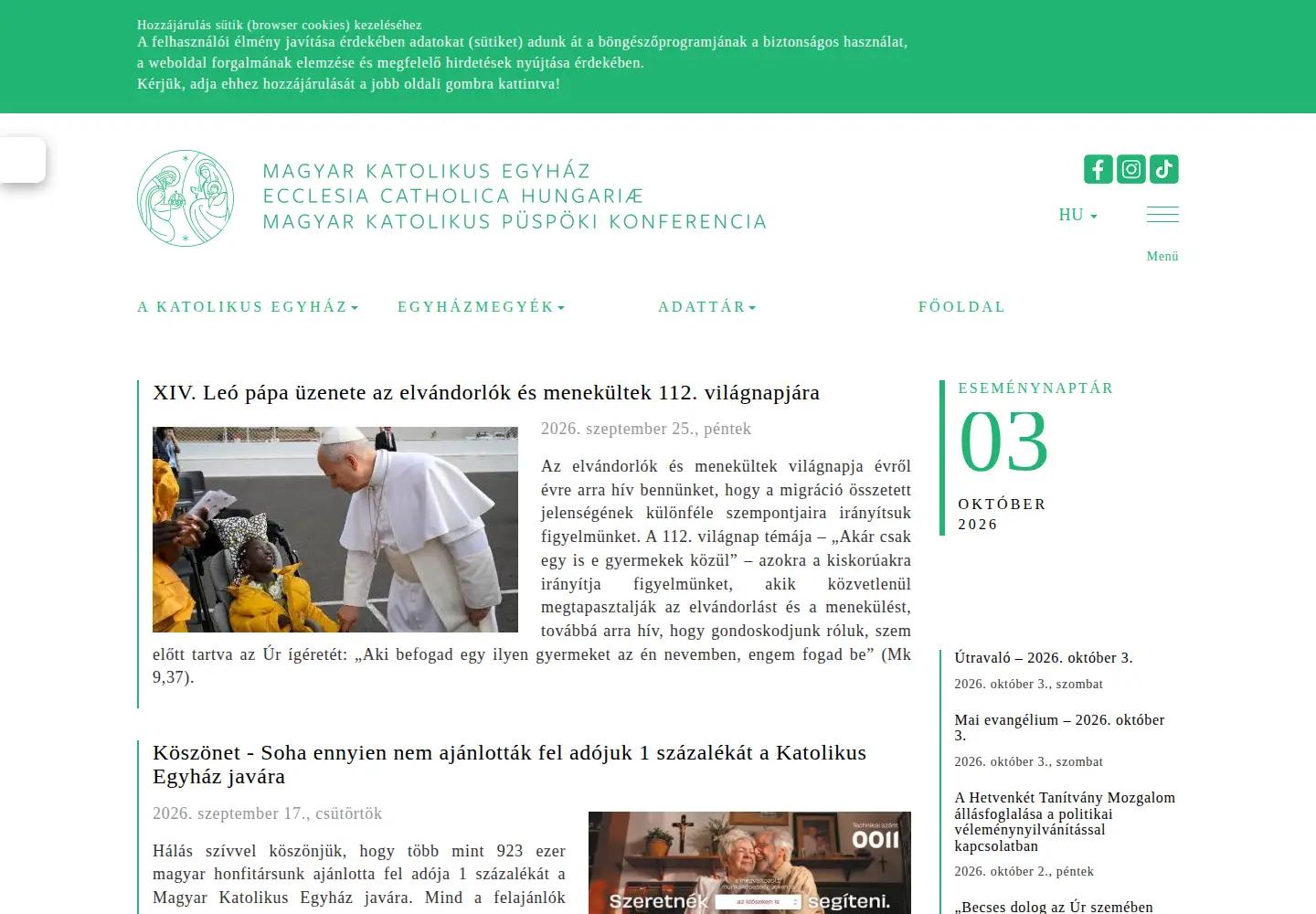 Screenshot of katolikus.hu