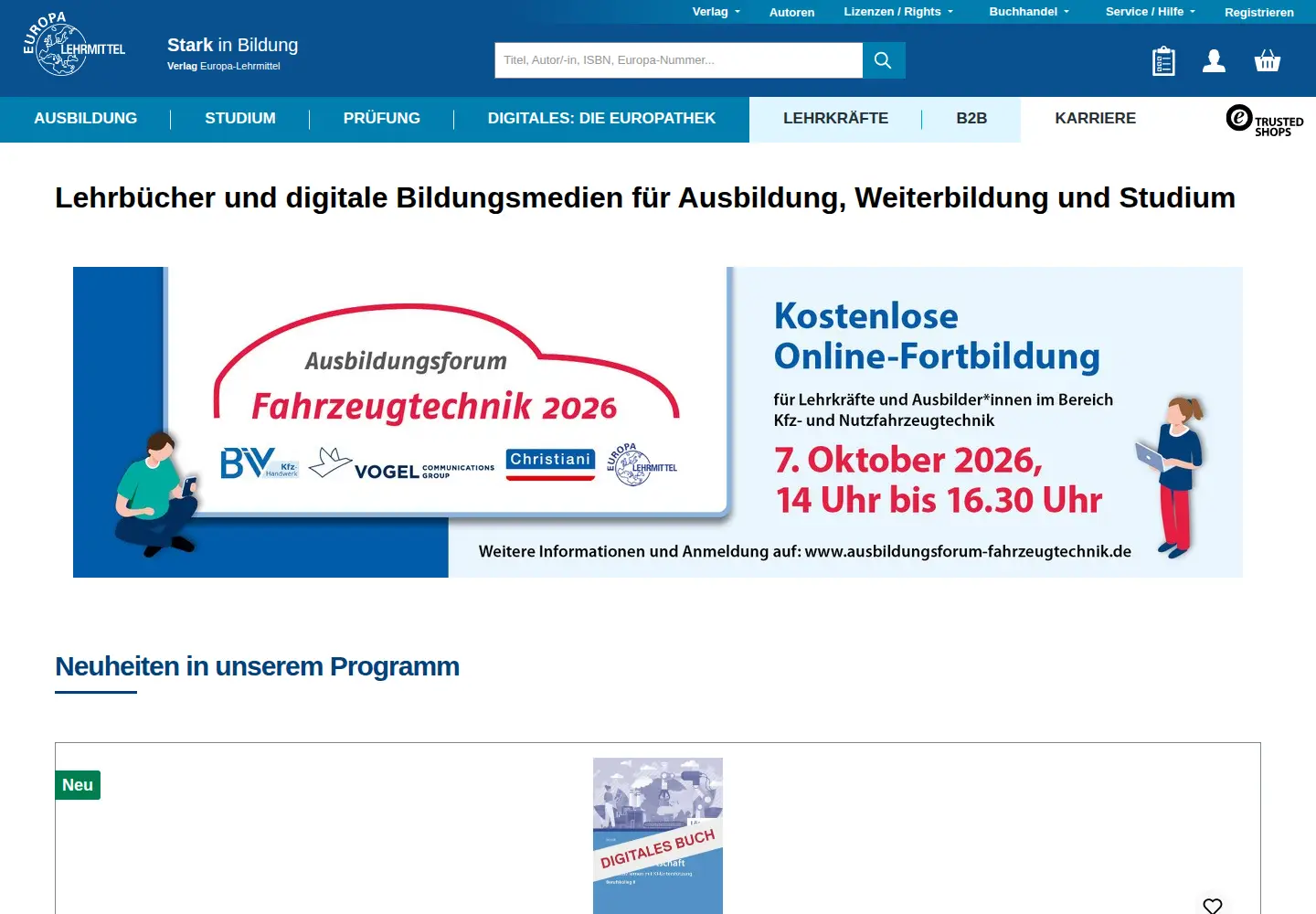 Screenshot of europa-lehrmittel.de