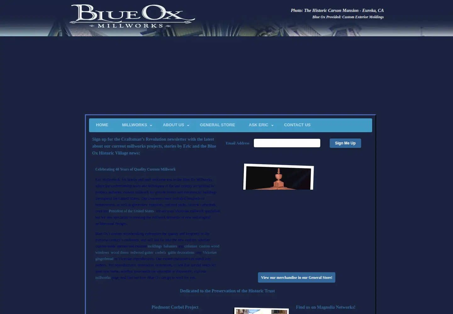 Screenshot of blueoxmill.com