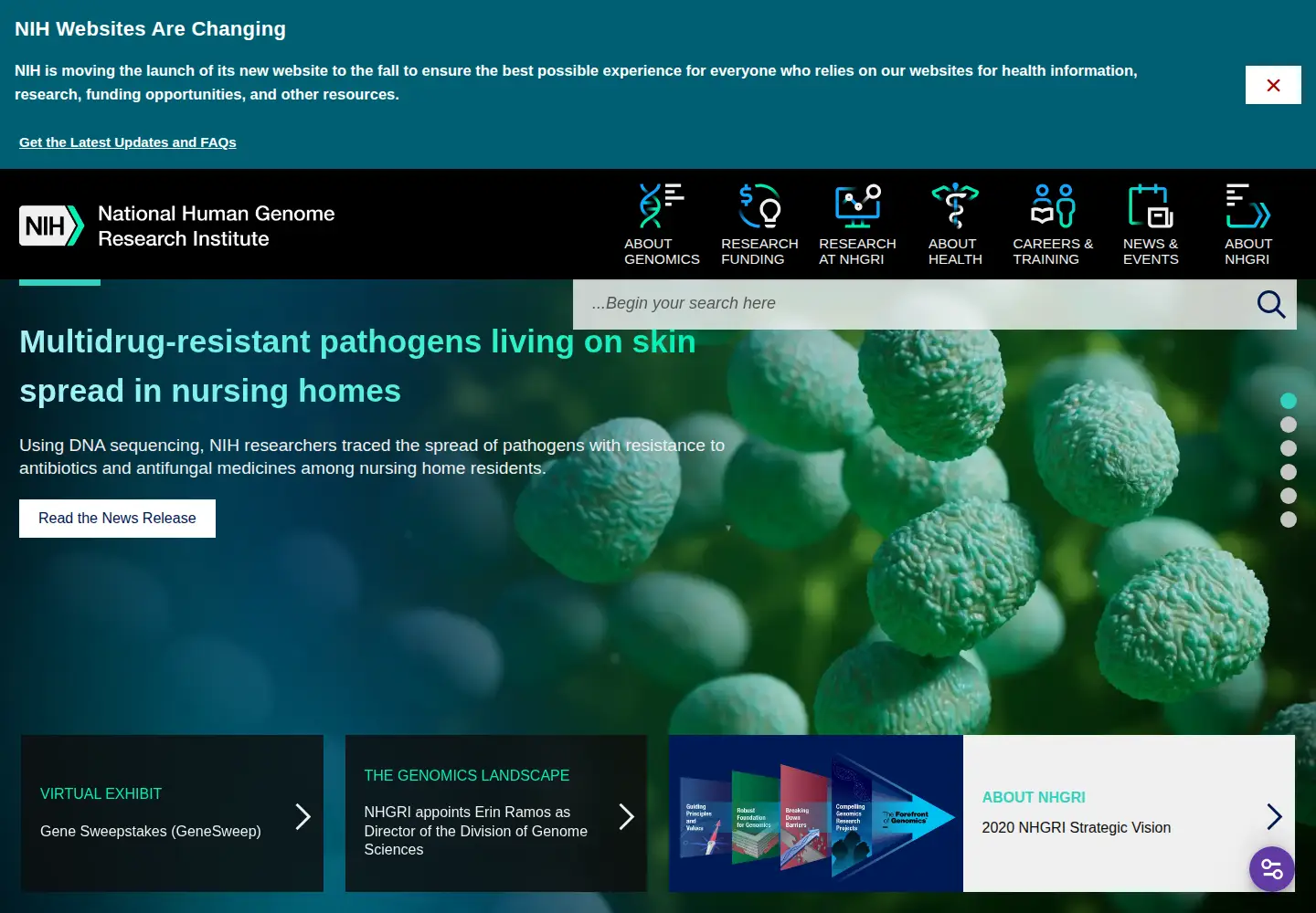 Screenshot of genome.gov