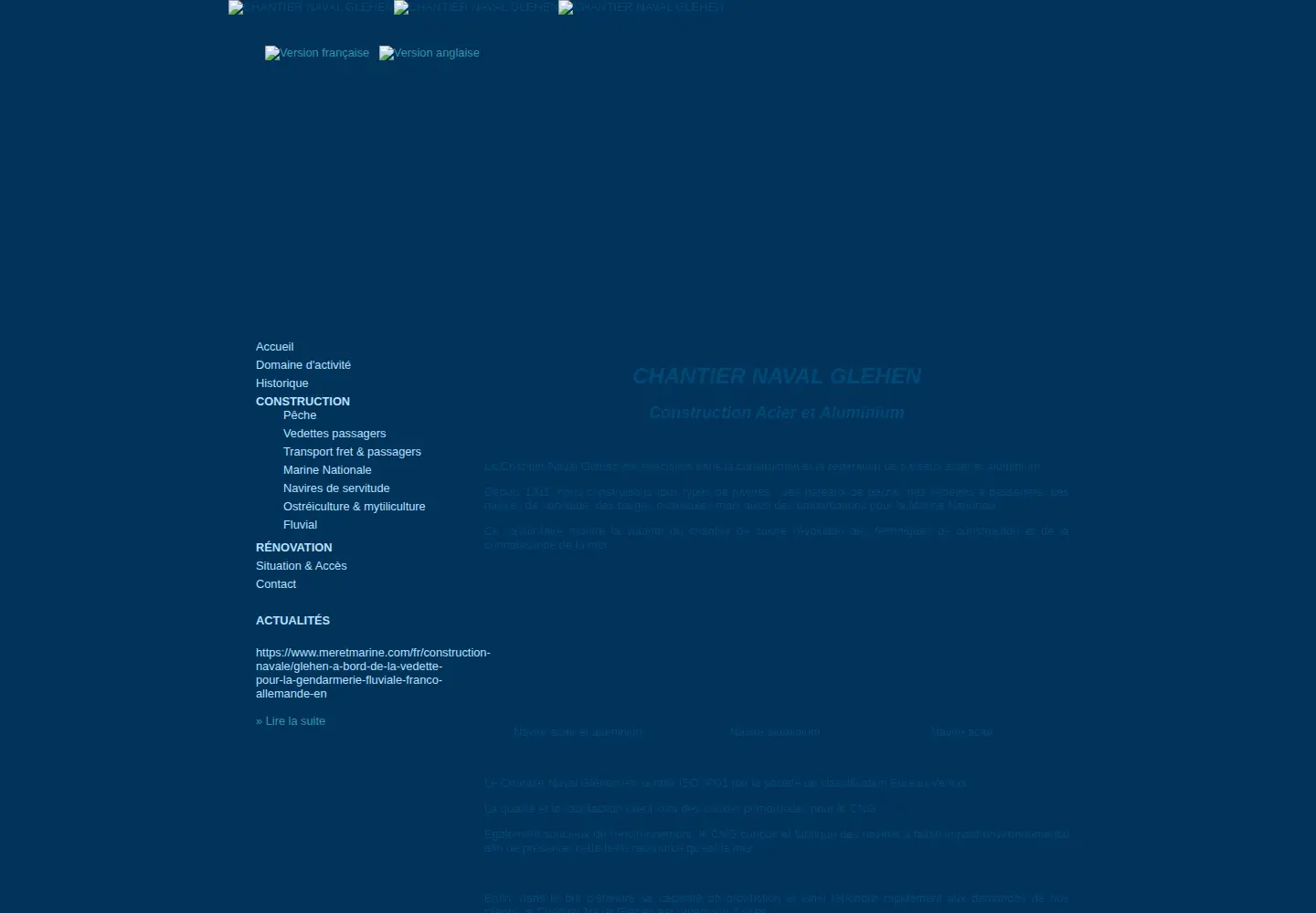 Captured homepage of chantier-glehen.com in the current scan