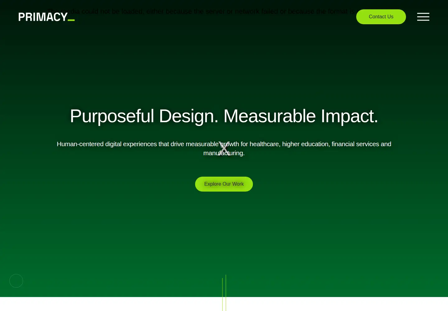 Captured homepage of primacy.com in the current scan