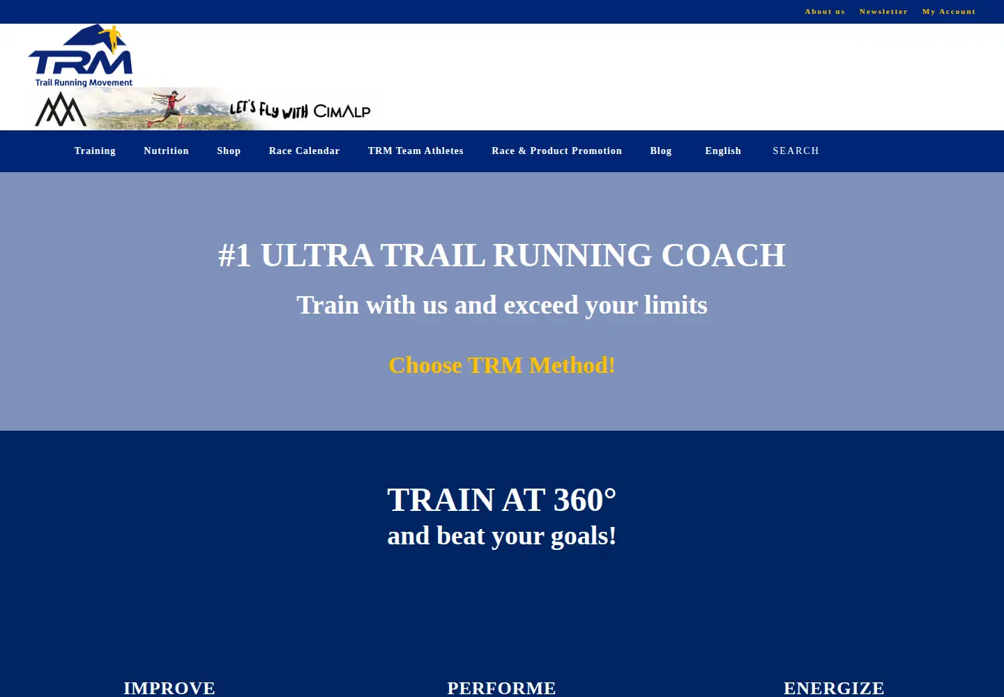 Captured homepage of trailrunningmovement.com in the current scan