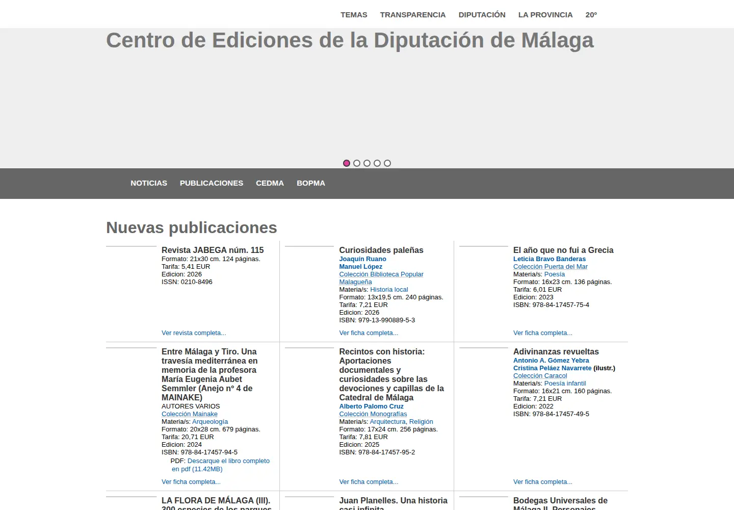 Captured homepage of cedma.es in the current scan