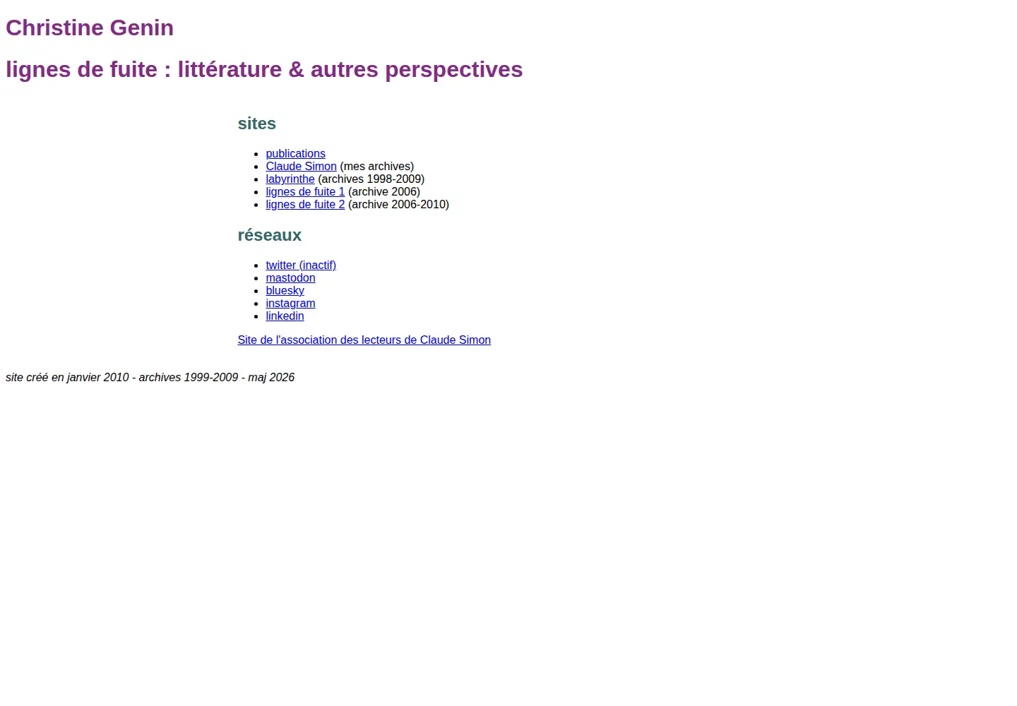 Screenshot of christinegenin.fr