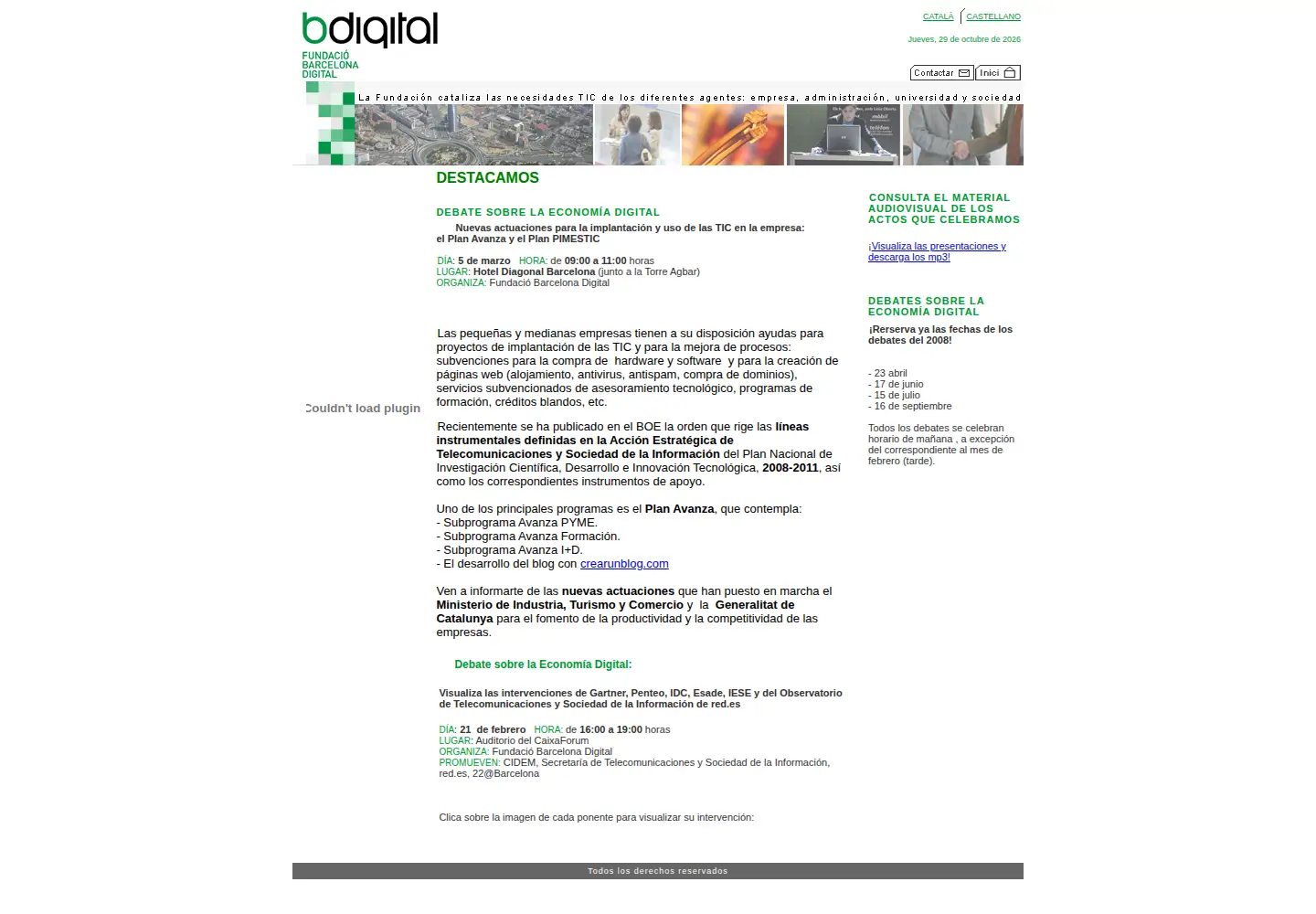 Captured homepage of bcndigital.org in the current scan