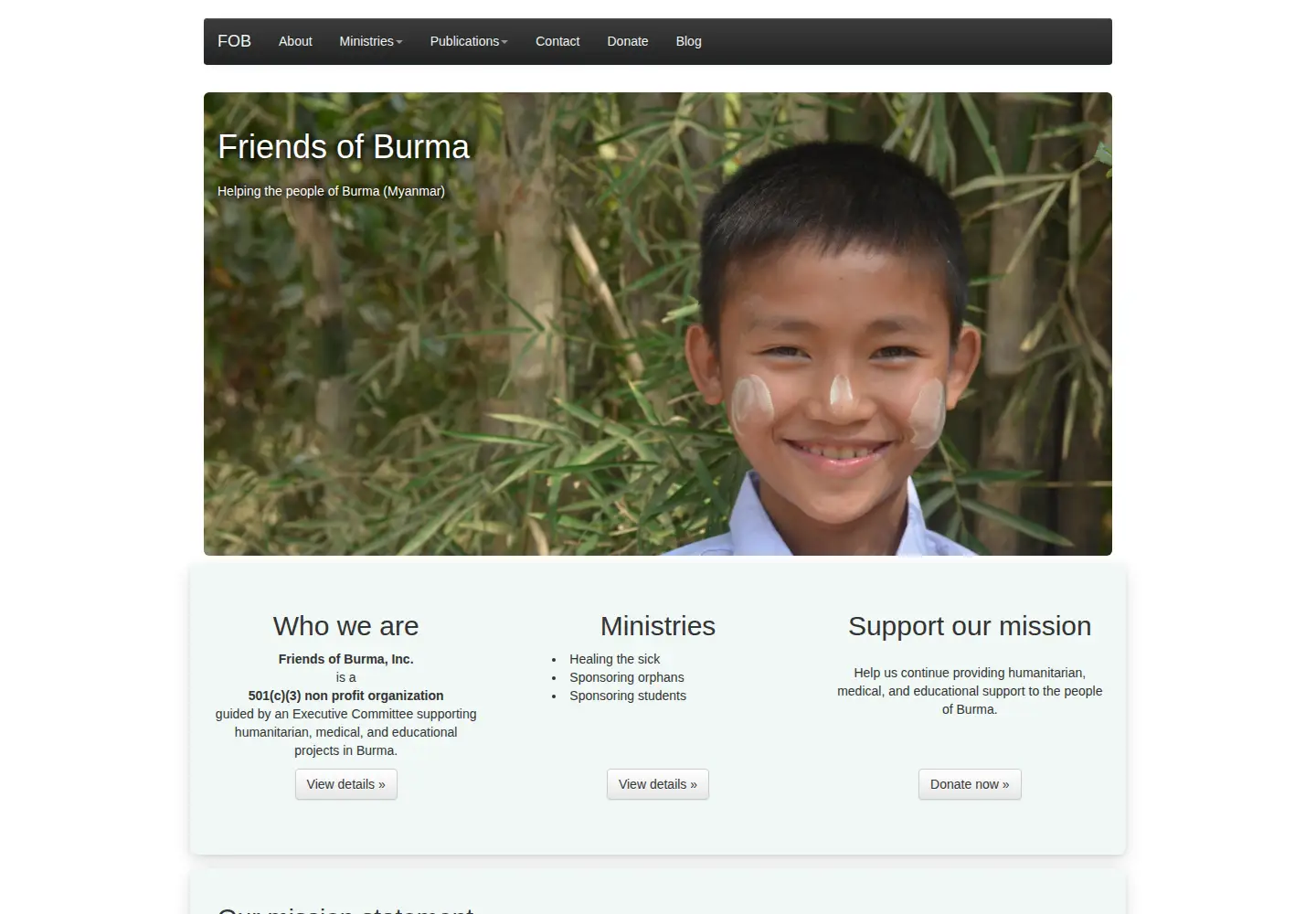 Screenshot of friendsofburma.org