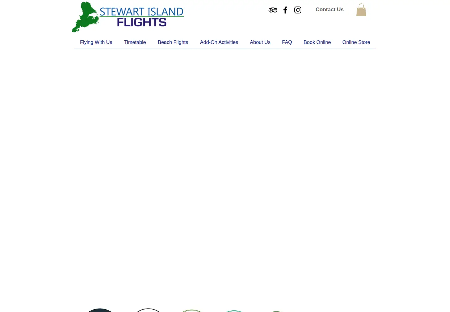 Screenshot of stewartislandflights.co.nz