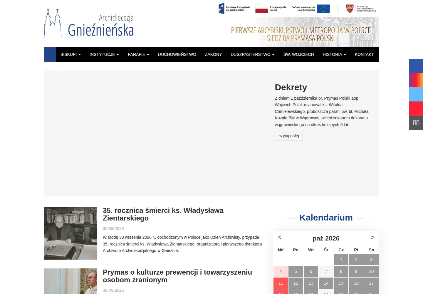 Screenshot of archidiecezja.pl