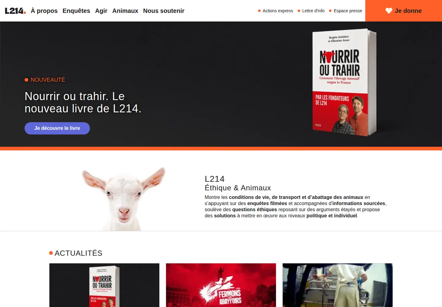 Screenshot of l214.com