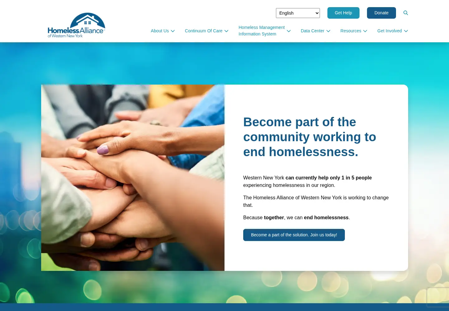 Screenshot of wnyhomeless.org