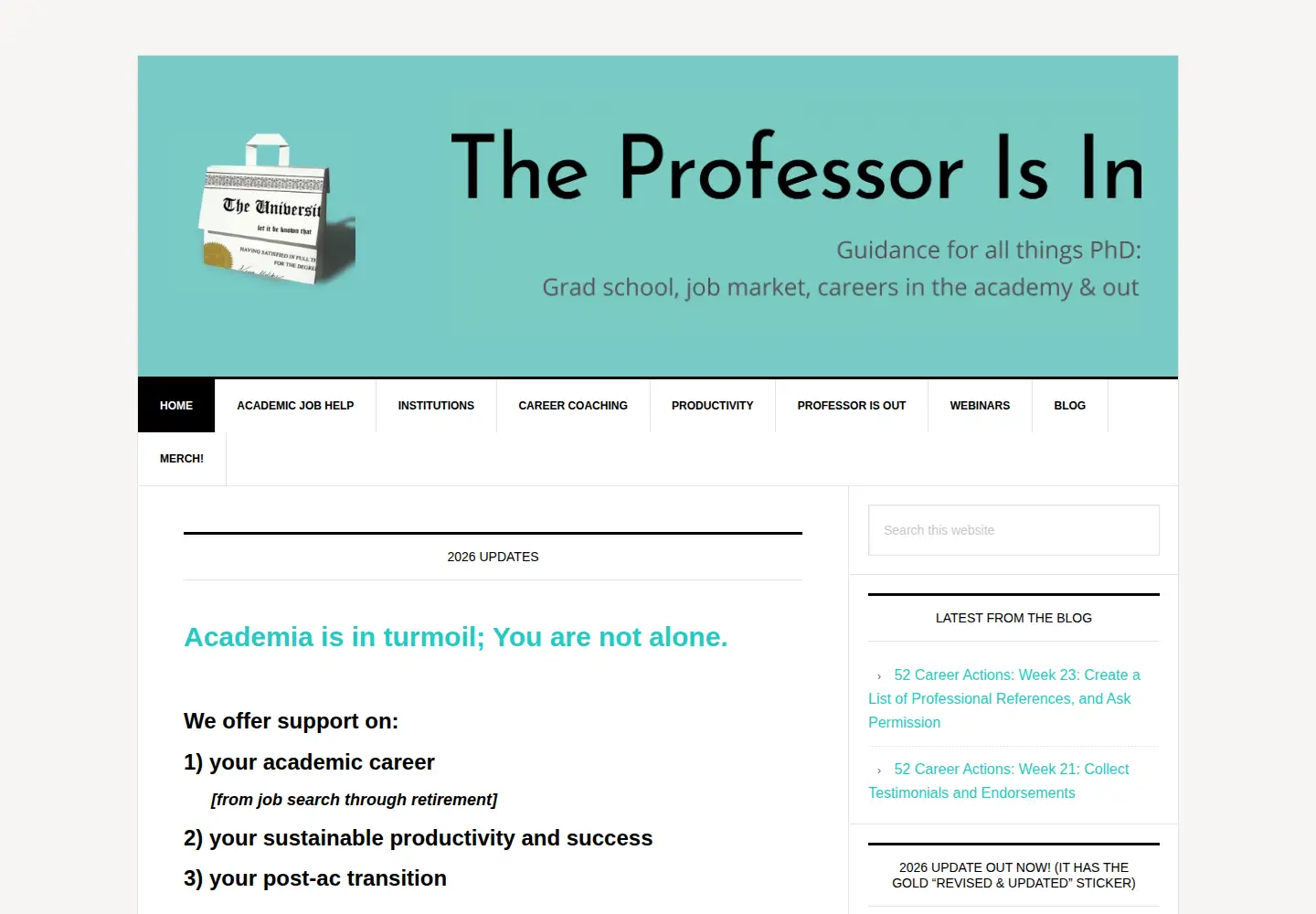 Screenshot of theprofessorisin.com