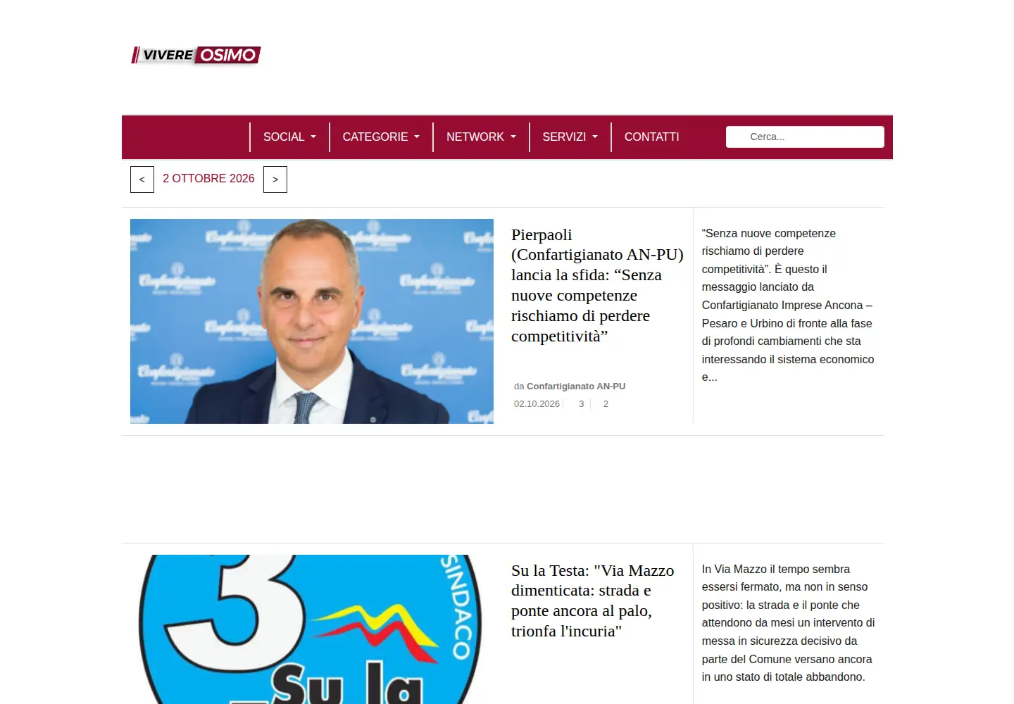 Screenshot of vivereosimo.it