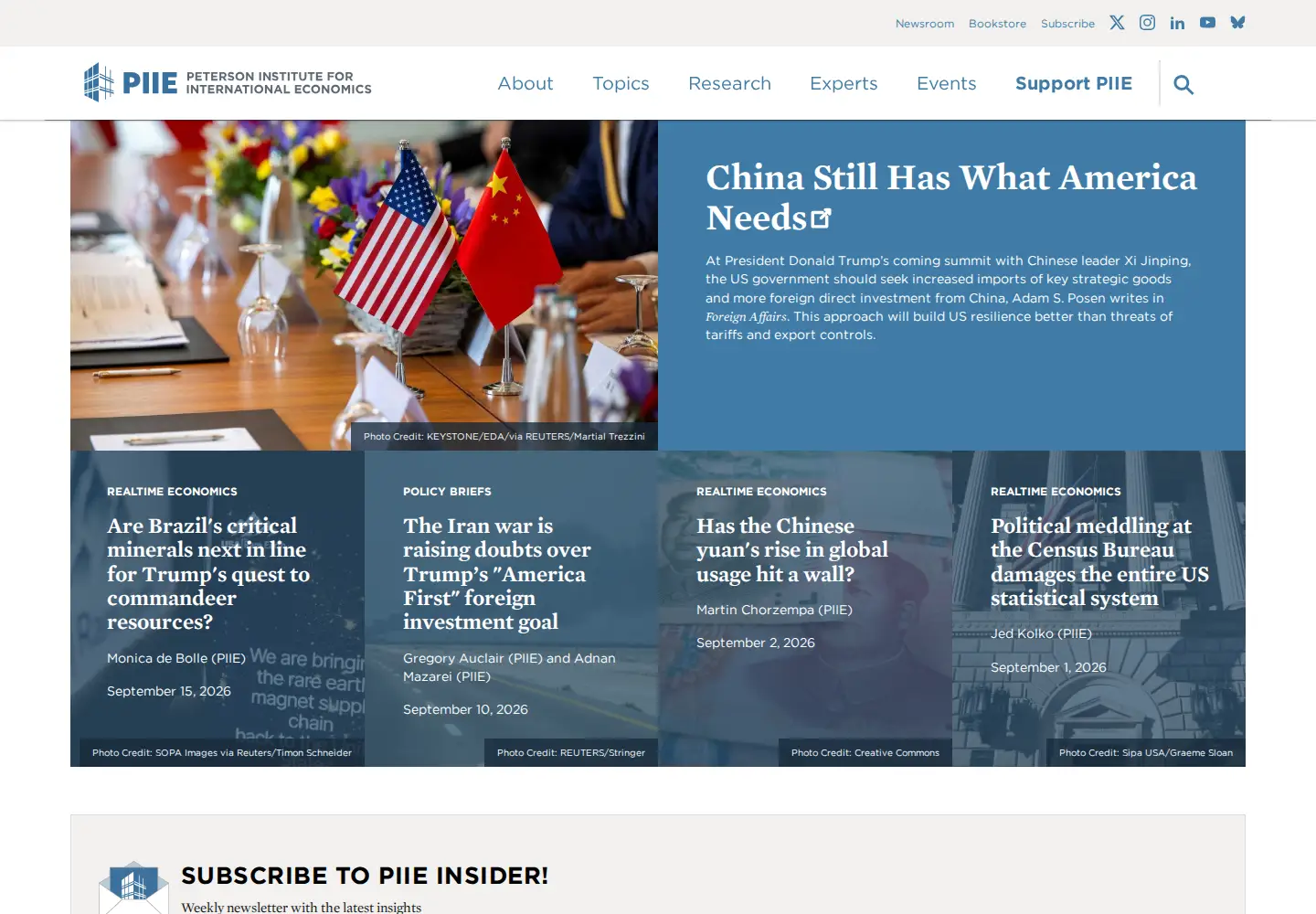 Screenshot of piie.com