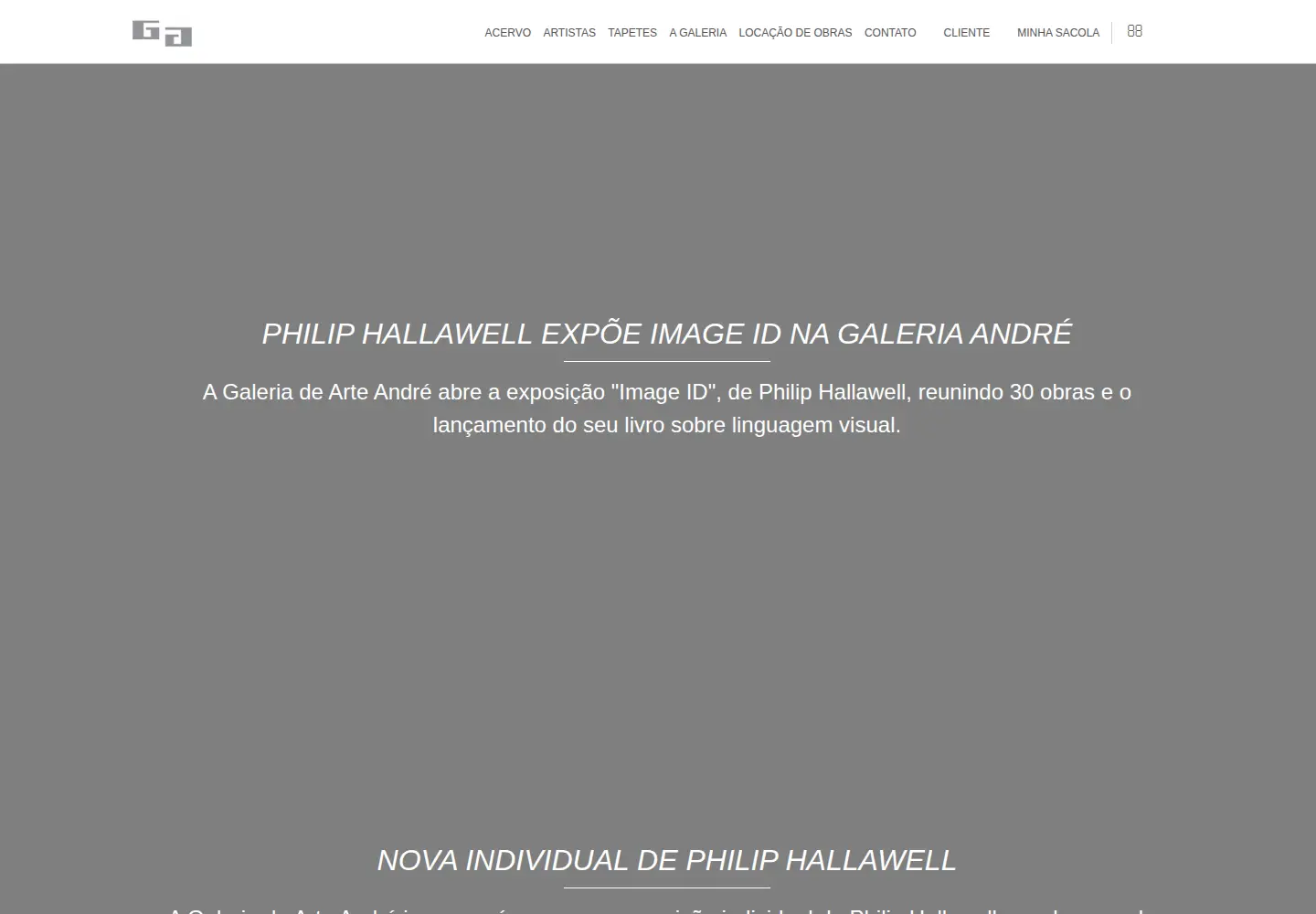 Captured homepage of galeriandre.com.br in the current scan