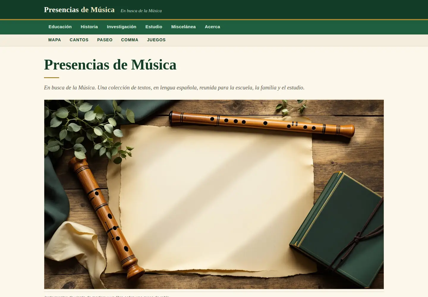 Captured homepage of presencias.net in the current scan