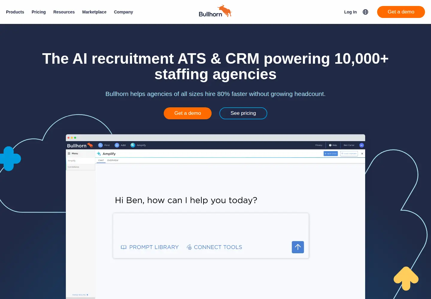 Screenshot of bullhorn.com