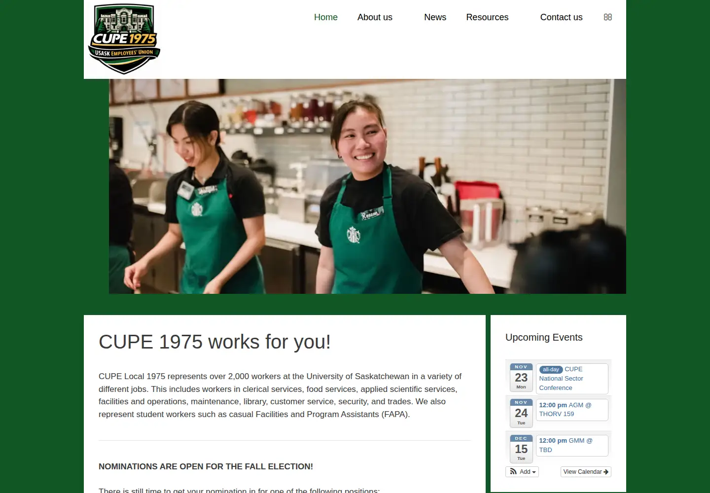 Captured homepage of cupe1975.ca in the current scan