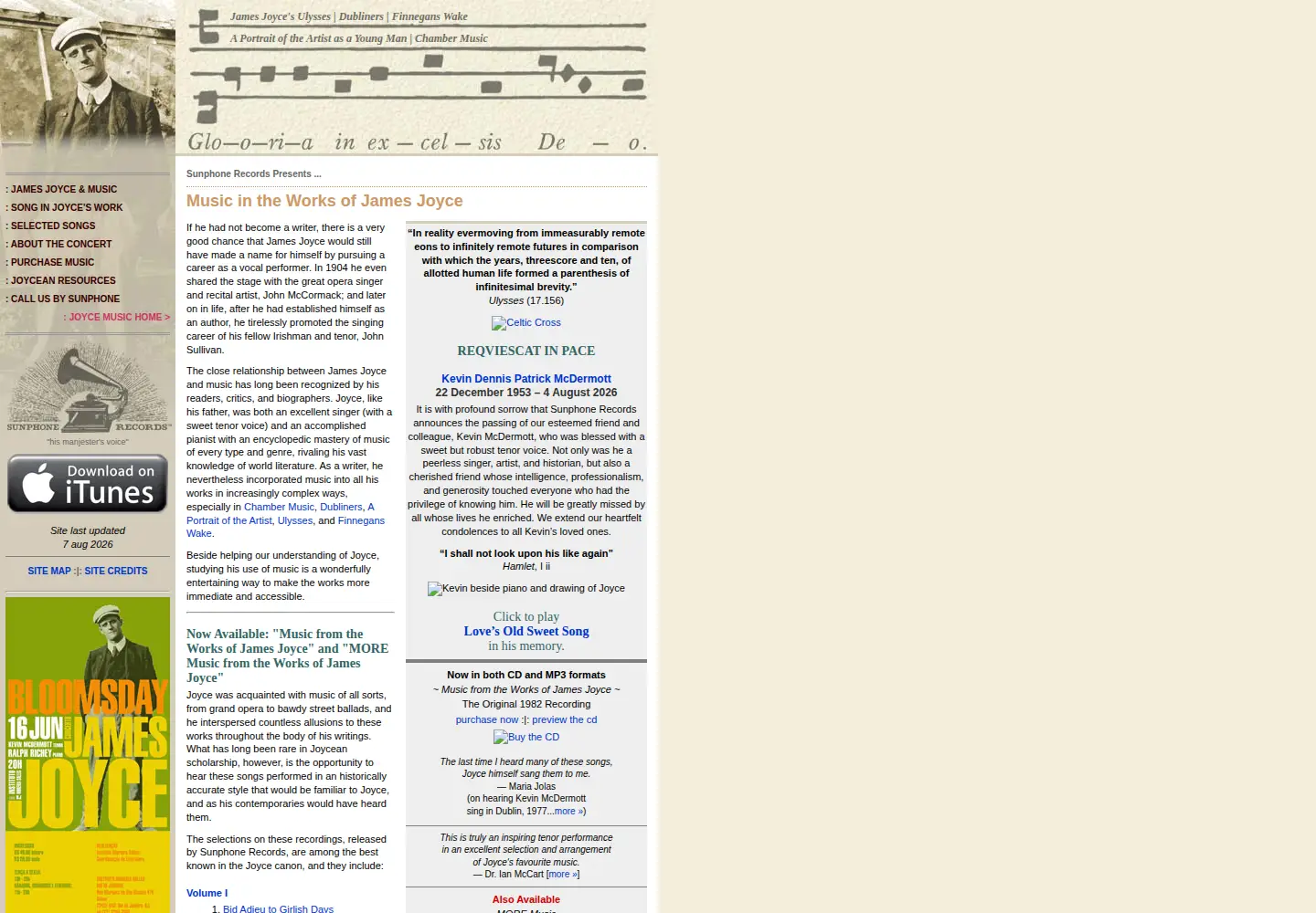 Screenshot of james-joyce-music.com