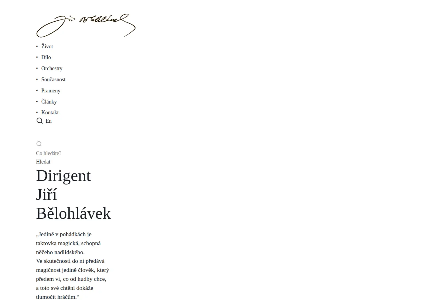 Captured homepage of jiribelohlavek.com in the current scan