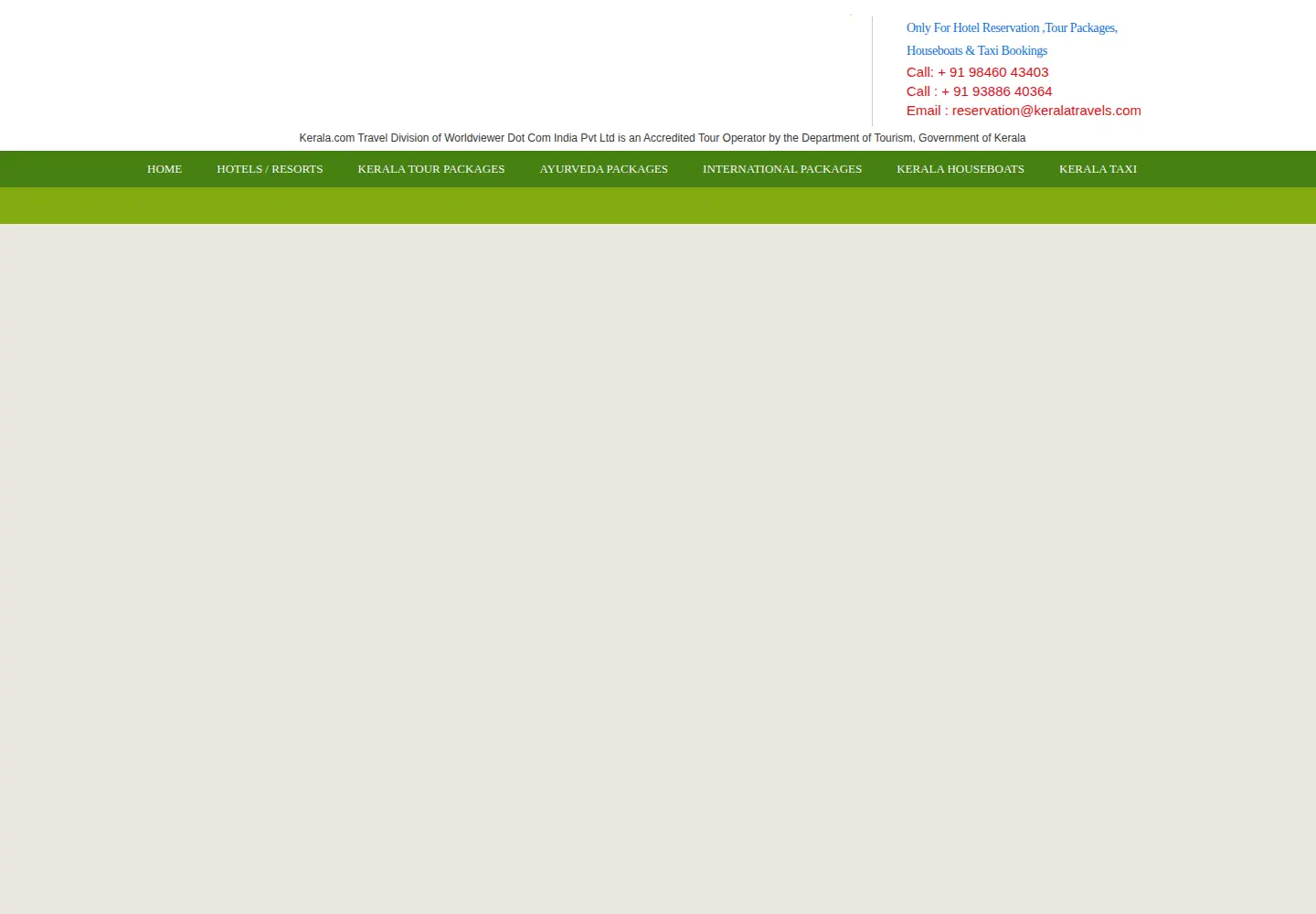 Screenshot of keralatravels.com