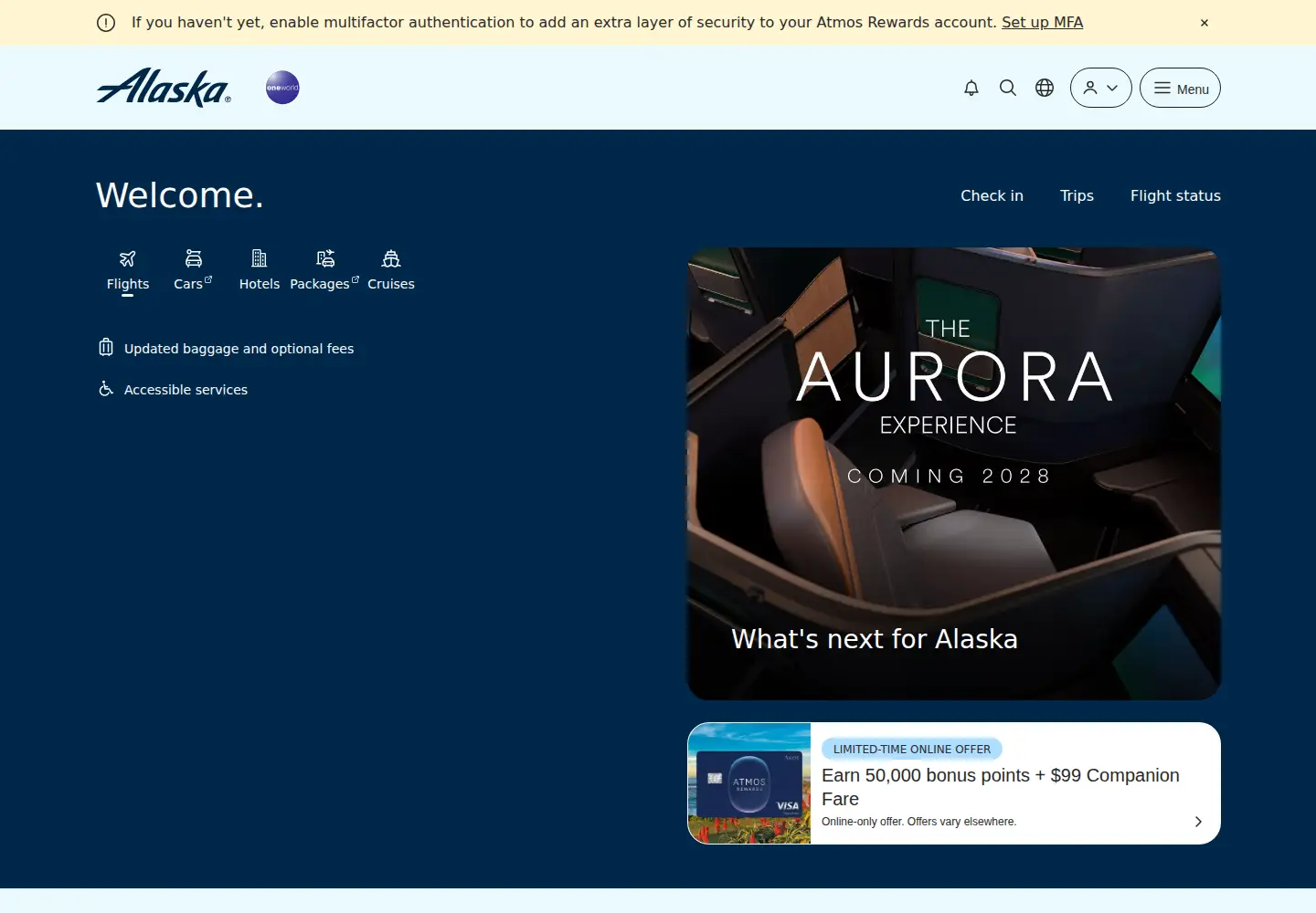 Screenshot of alaskaair.com