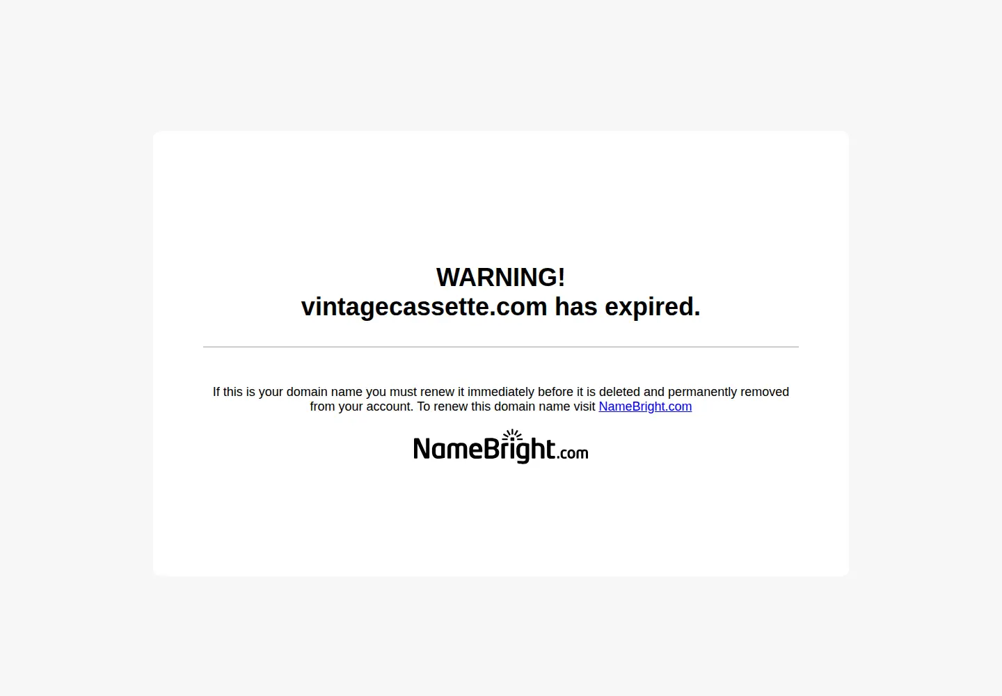 Screenshot of vintagecassette.com