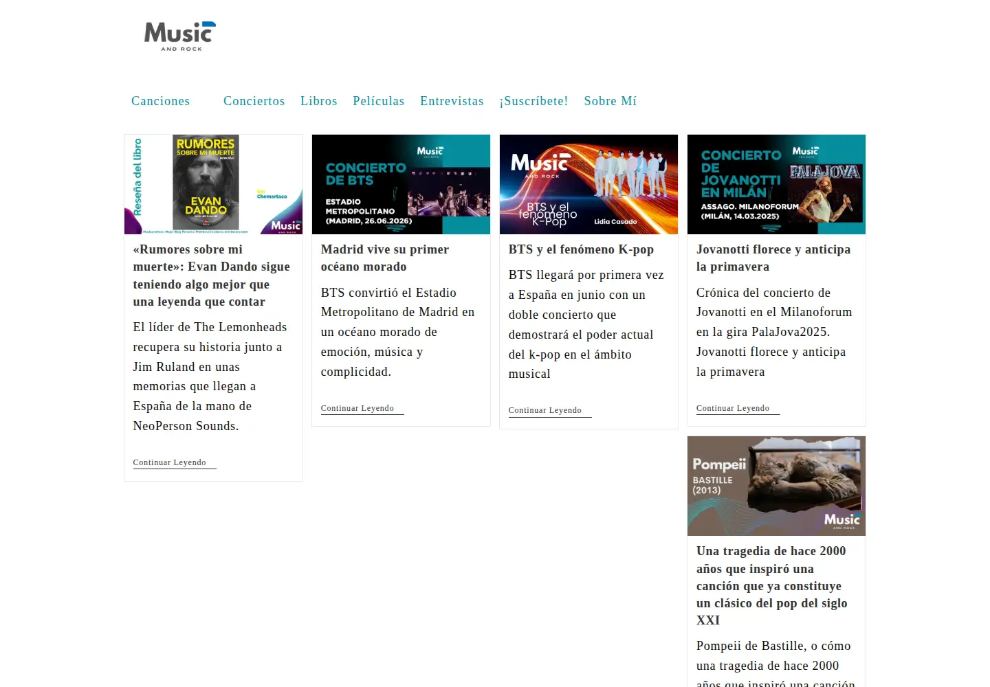Screenshot of musicandrock.com