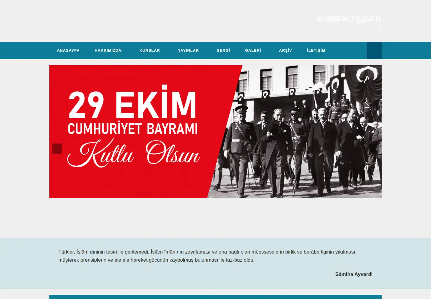 Captured homepage of kubbealti.org.tr in the current scan
