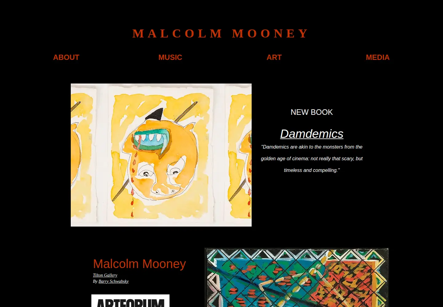 Captured homepage of malcolmmooney.com in the current scan