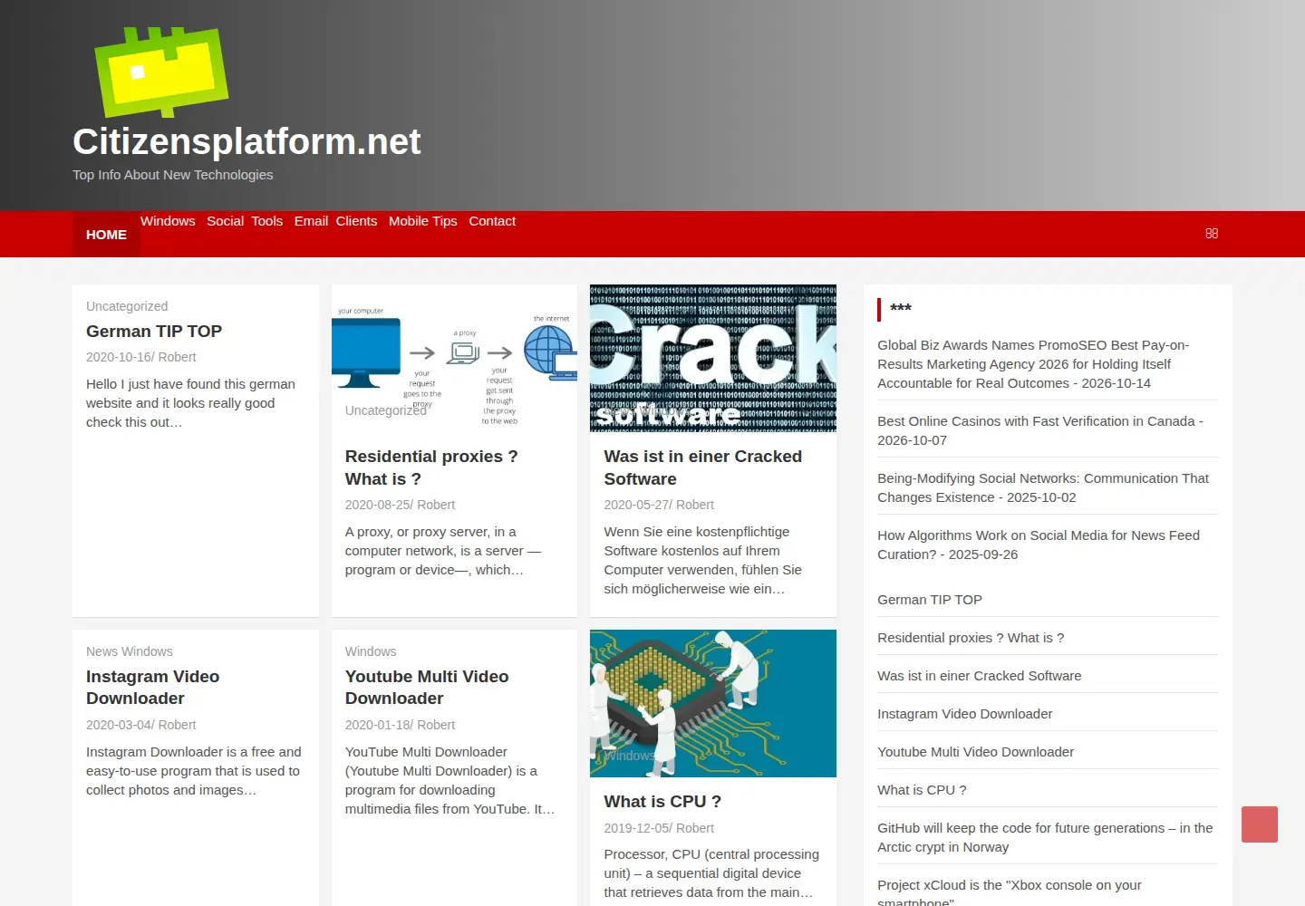 Screenshot of citizensplatform.net