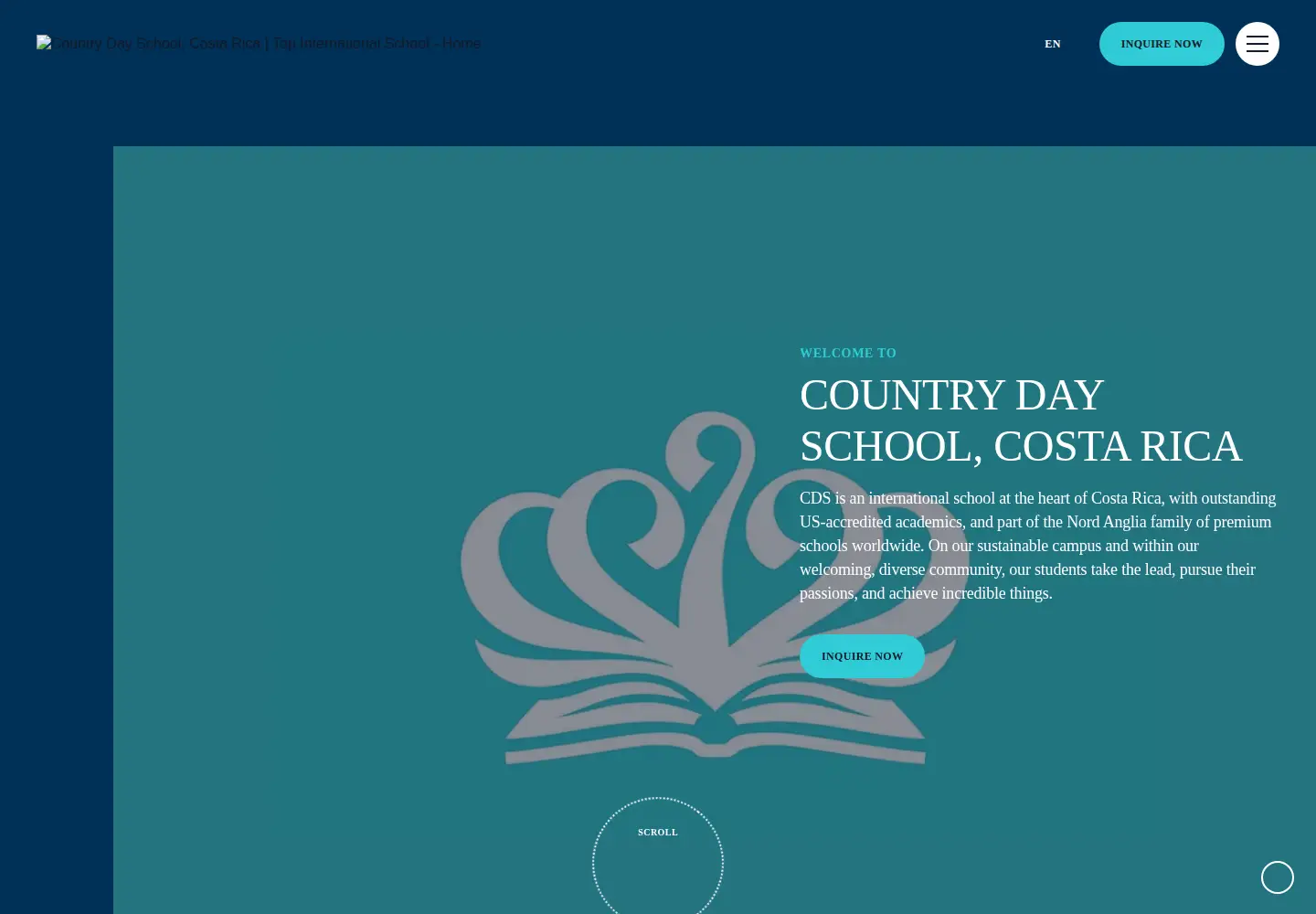 Captured homepage of cds.ed.cr in the current scan