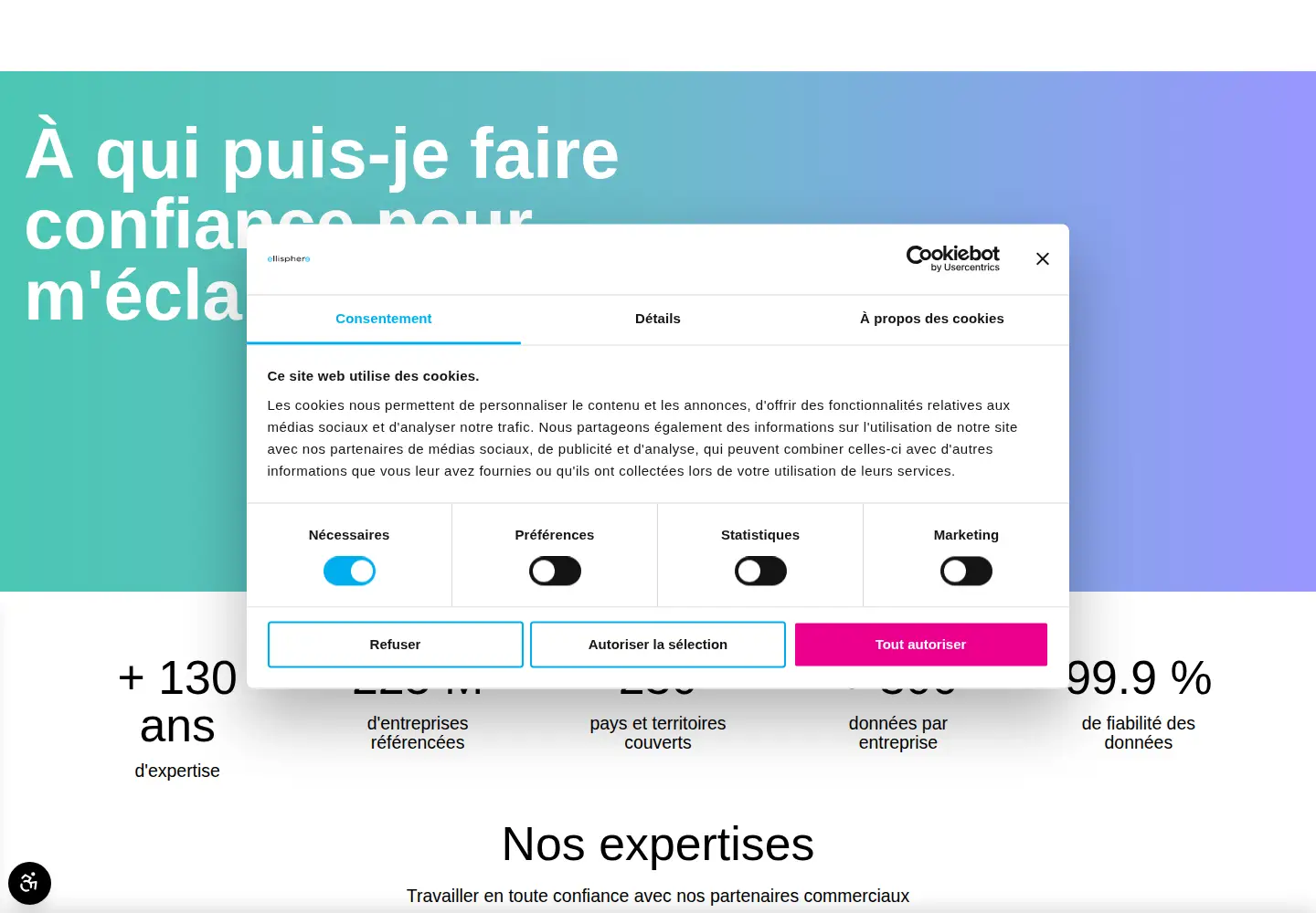 Captured homepage of ellisphere.fr in the current scan