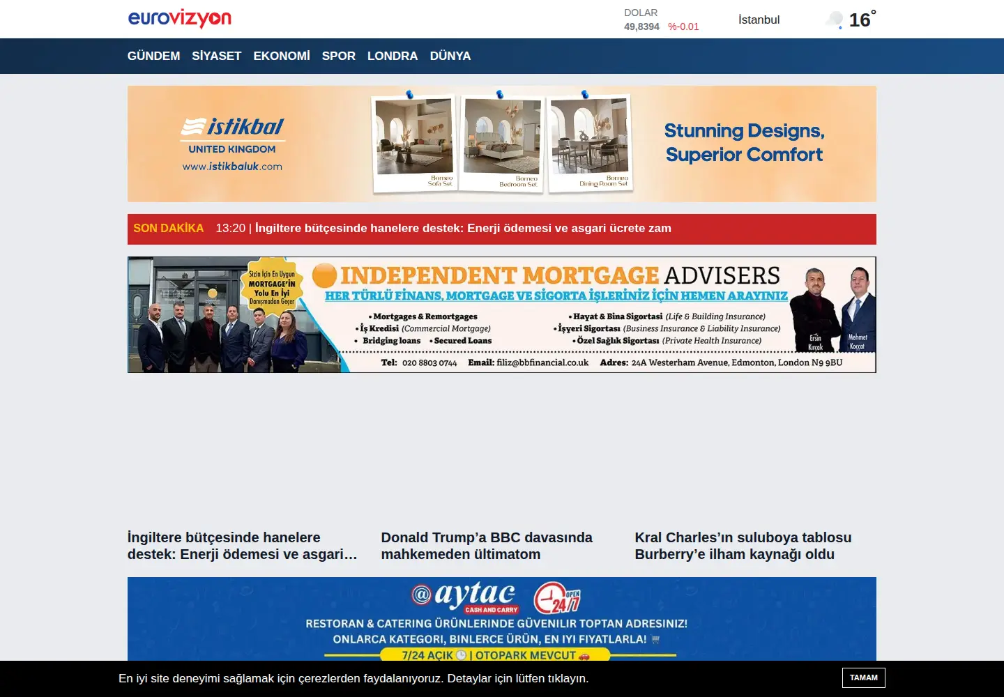 Captured homepage of eurovizyon.co.uk in the current scan