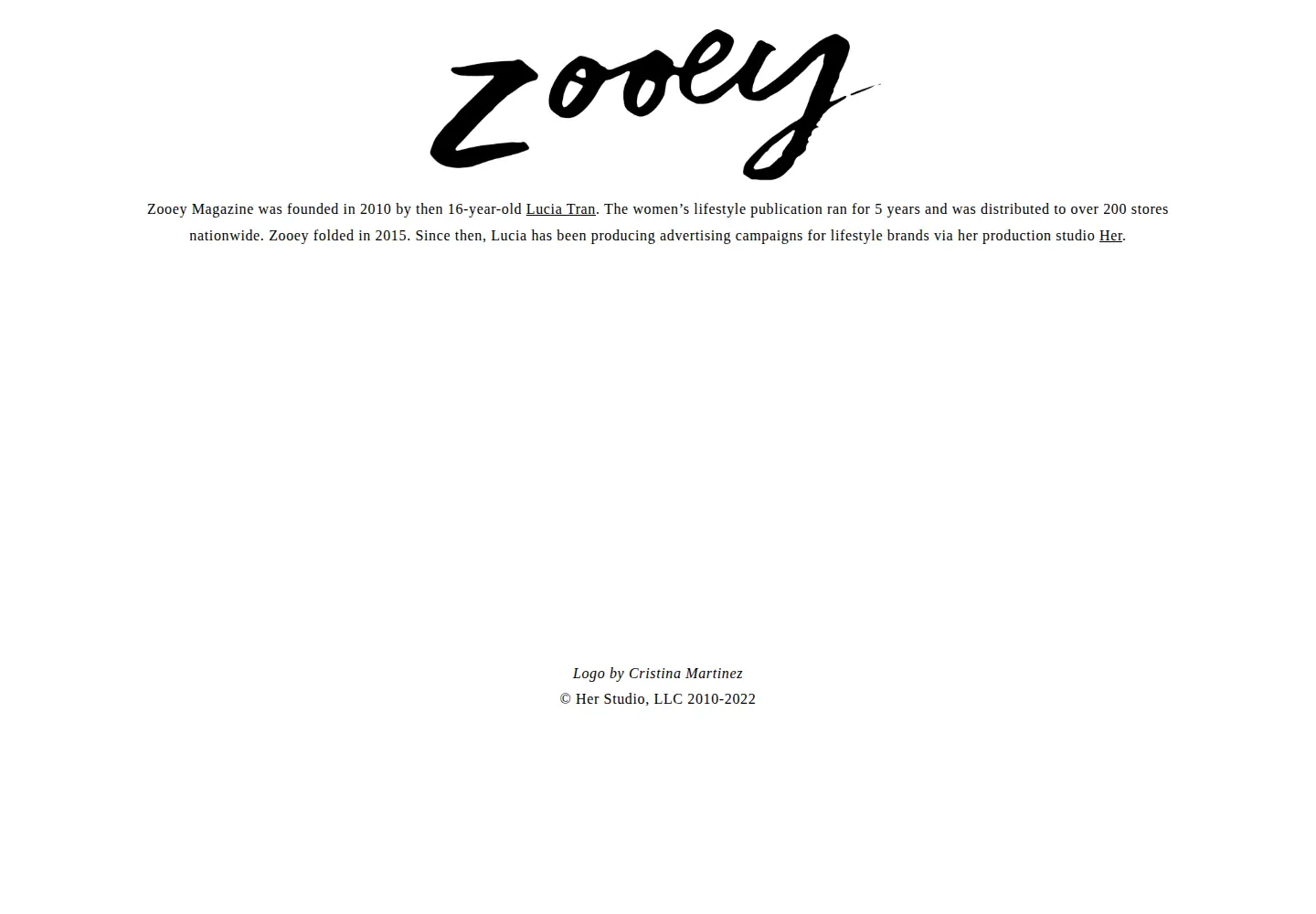Screenshot of zooeymagazine.com