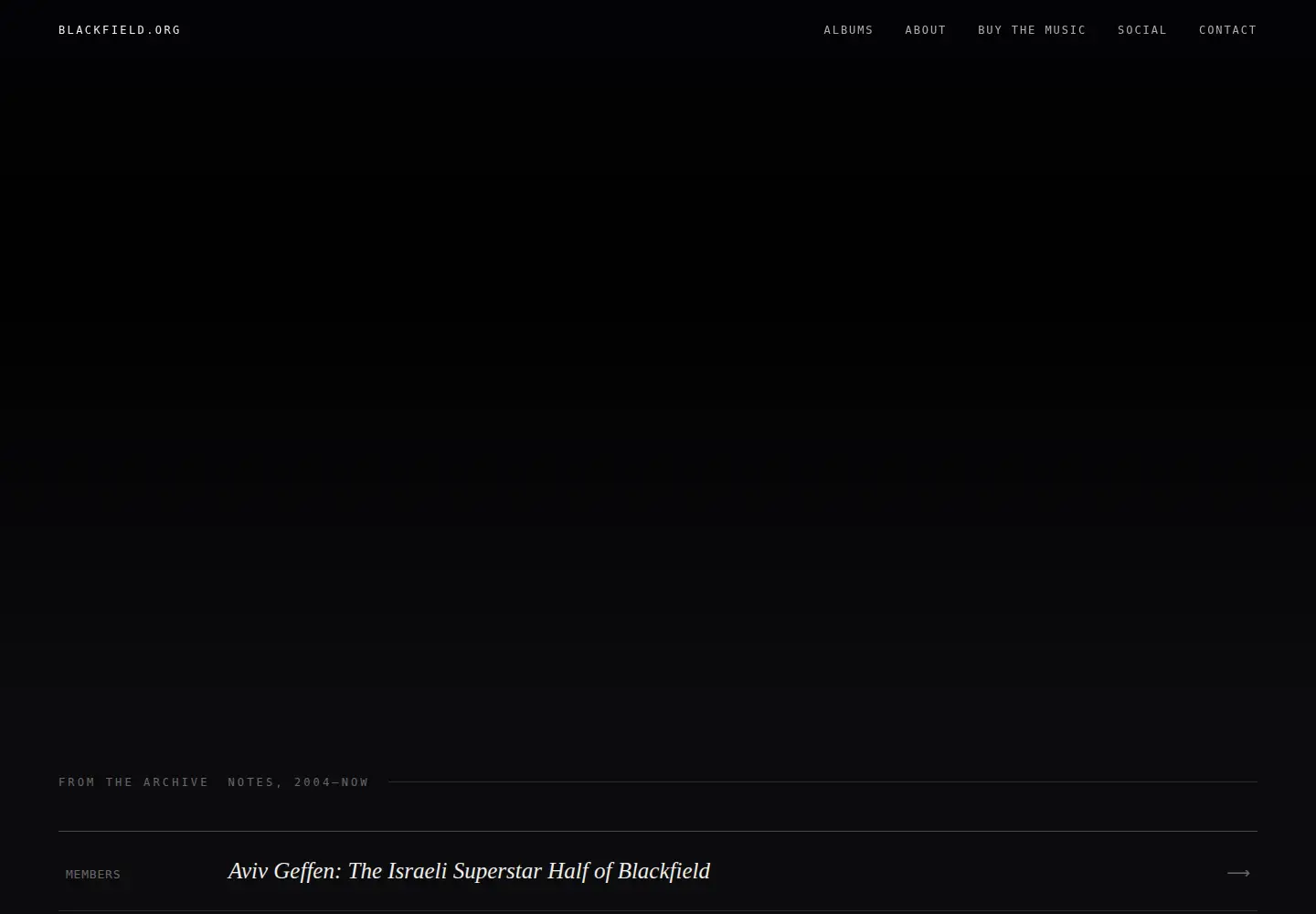 Captured homepage of blackfield.org in the current scan