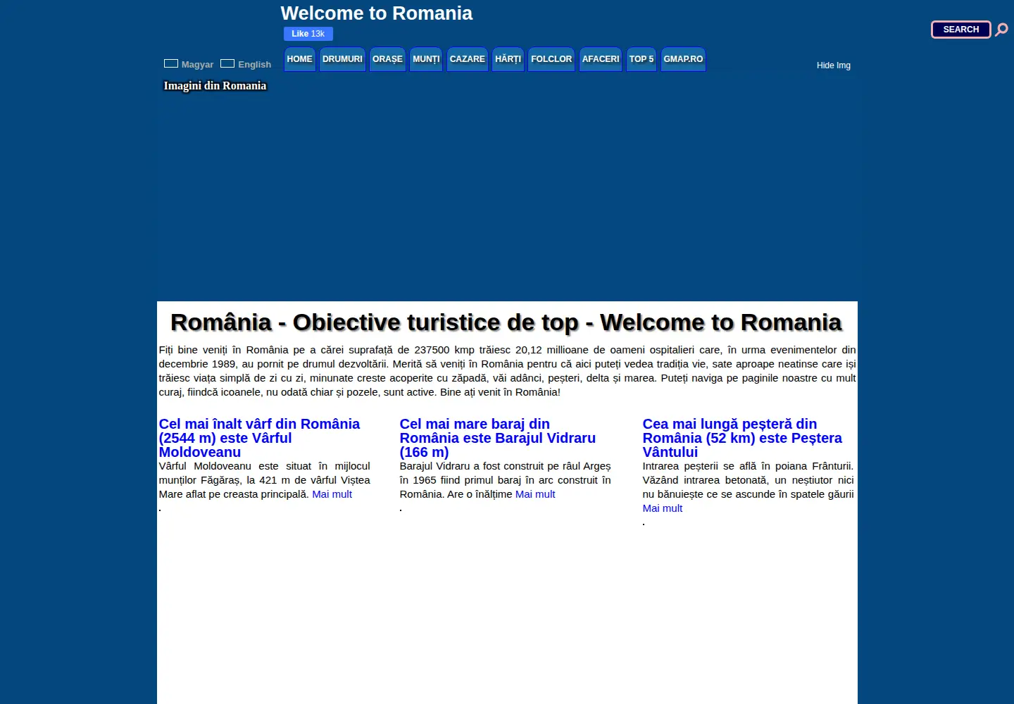 Screenshot of welcometoromania.ro