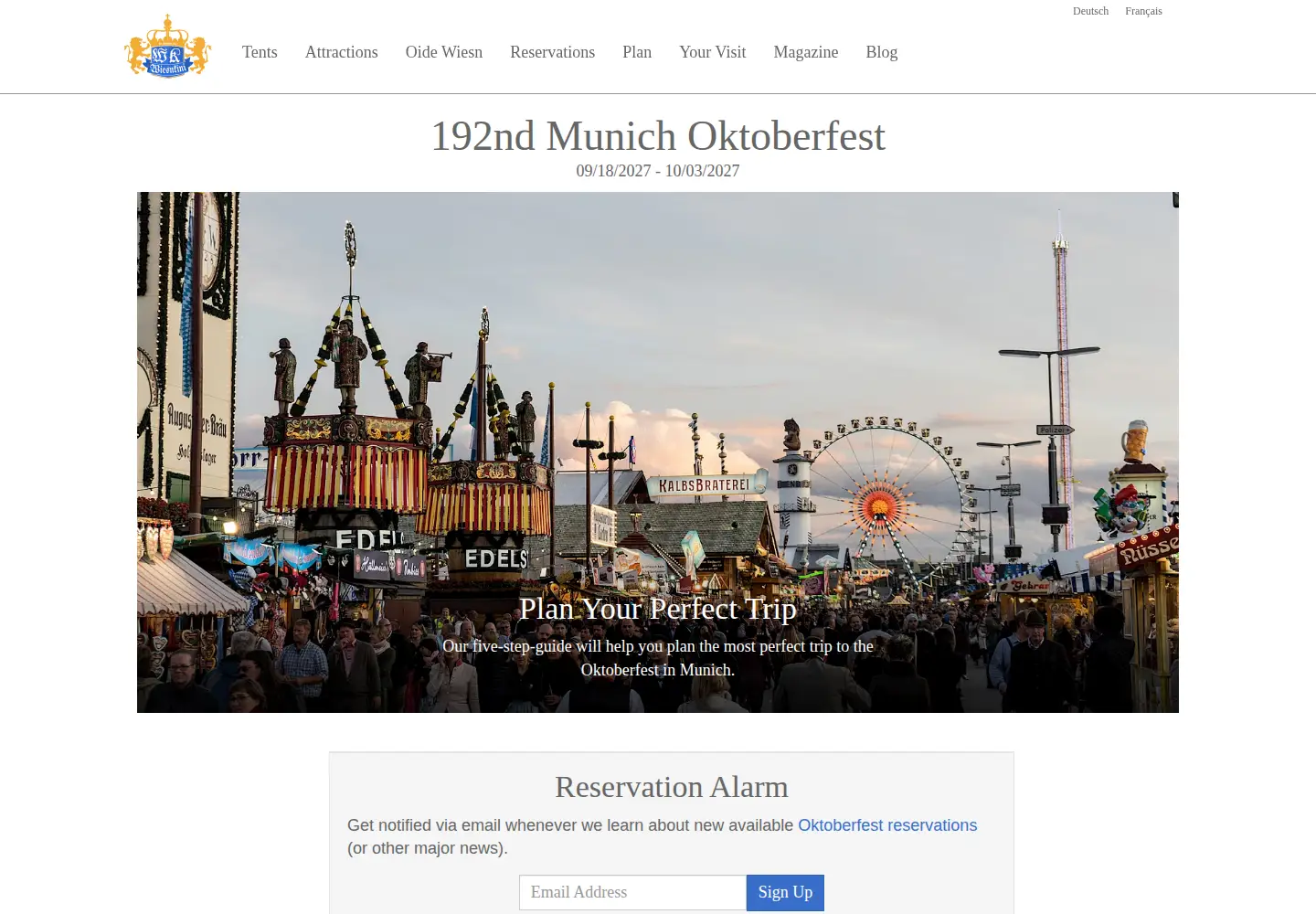 Screenshot of oktoberfest-guide.com