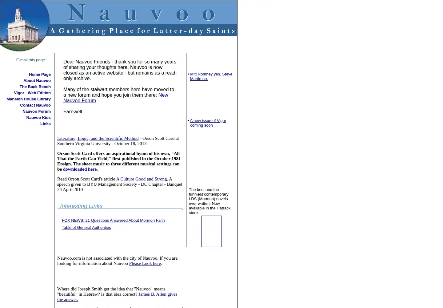 Screenshot of nauvoo.com