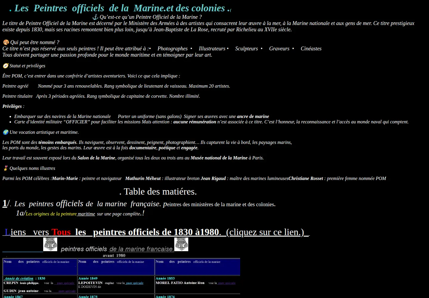 Screenshot of peintres-officiels-de-la-marine.com