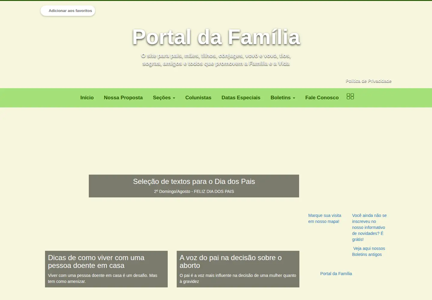 Screenshot of portaldafamilia.org