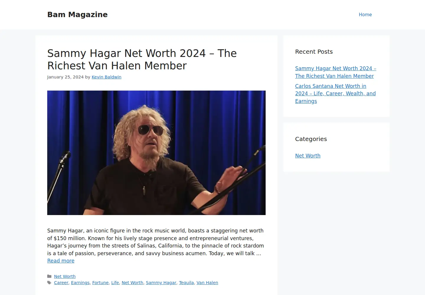 Screenshot of bammagazine.com