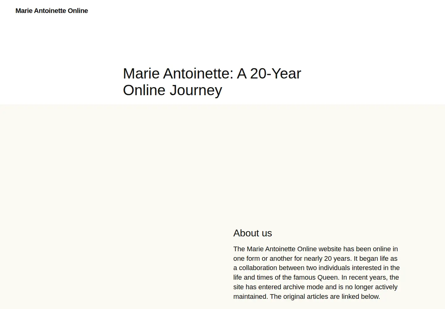 Screenshot of marie-antoinette.org