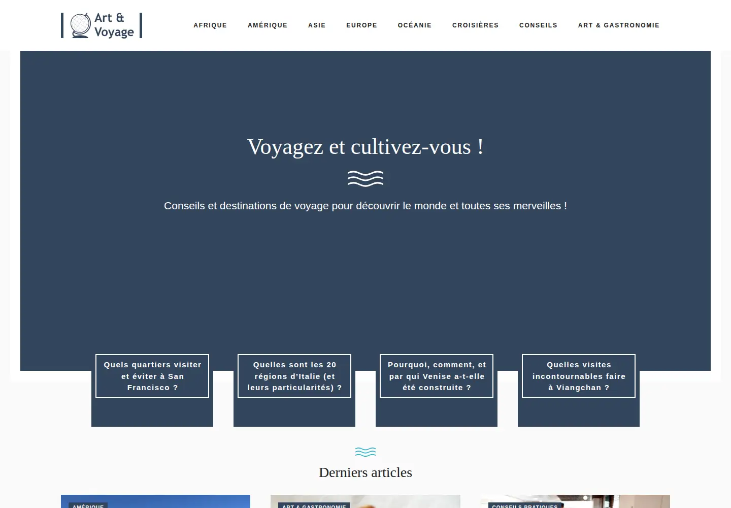 Screenshot of art-et-voyage.com