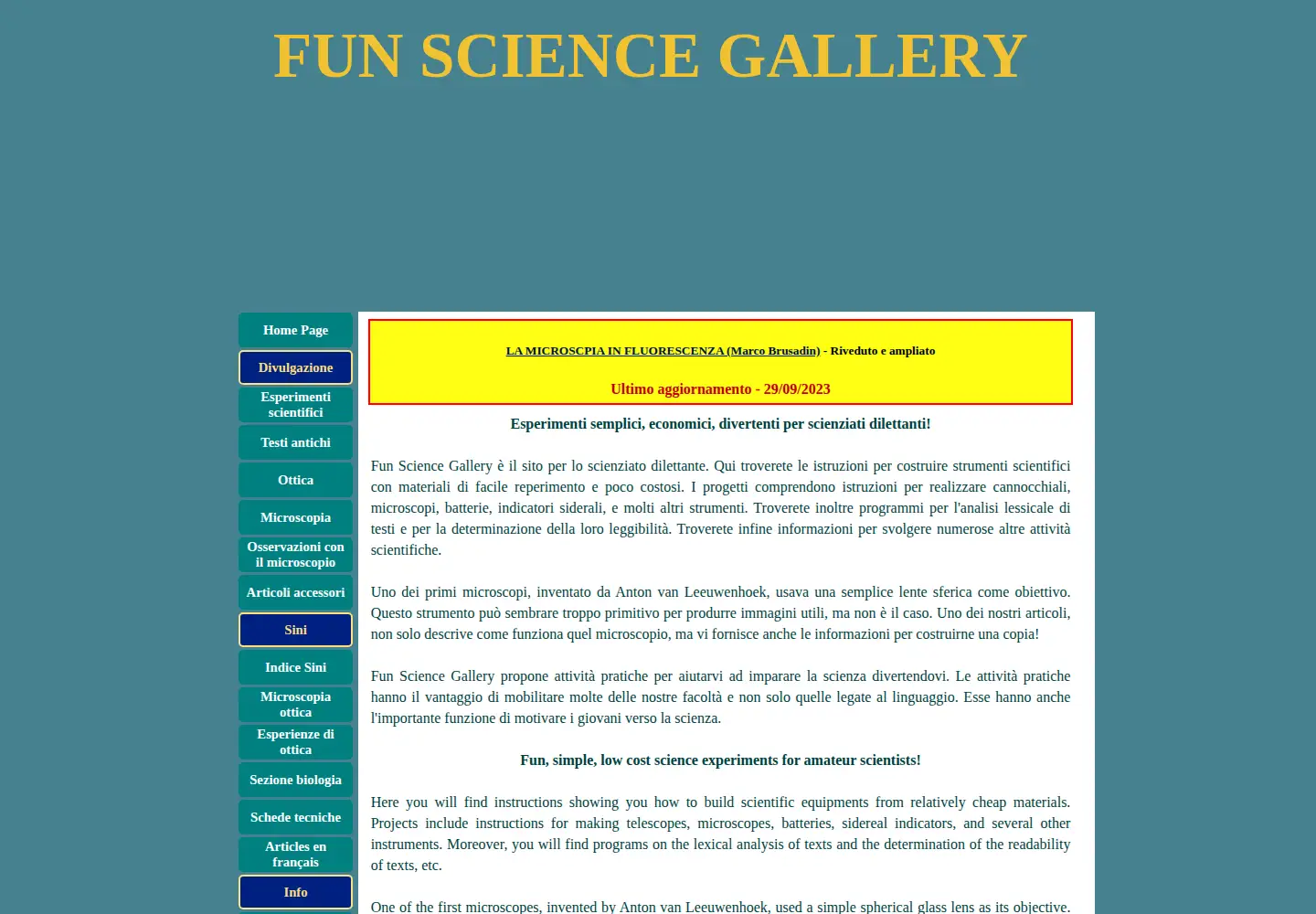 Screenshot of funsci.it